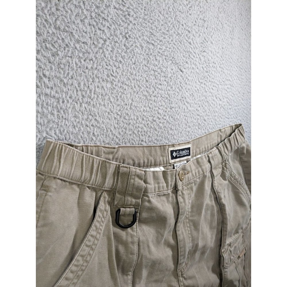 Columbia Shorts Mens Large Cotton Canvas Cargo Trail Hiking Outdoor Beige - Picture 11 of 16